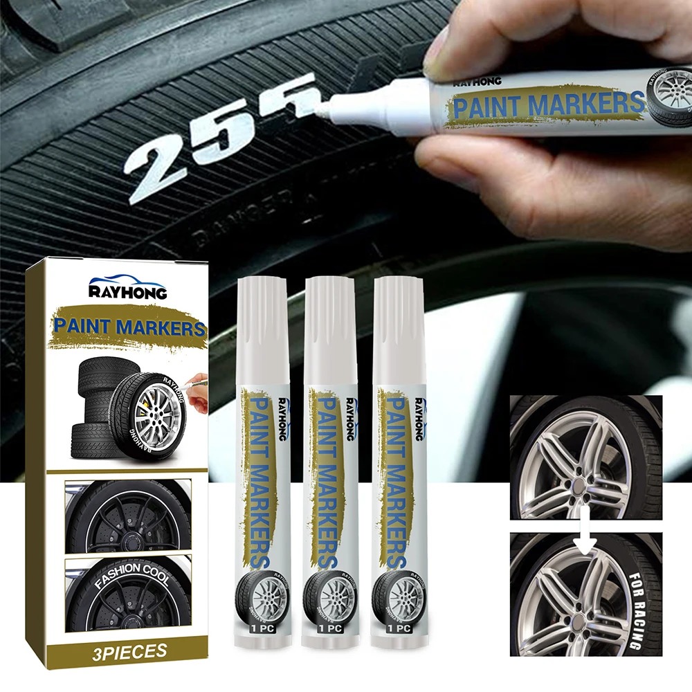 Tee Height Marker - 3 Beyaz Lastik Boya Kalemi, Su